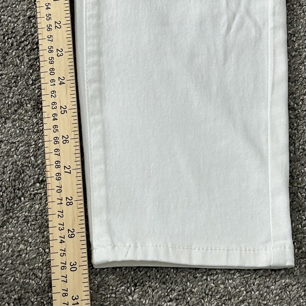 Refuge White Mid-Rise Skinny Jeans ~ Women's Size 10 ~ Stretch Gold Button - Picture 8 of 8